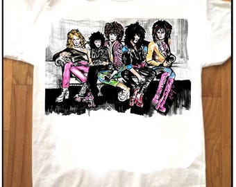 NEW YORK DOLLS Custom Printed T-Shirt by Pop Artist Adam T! The Johnny Thunders 70s Glam Punk Rock n' Roll David Johansen Sylvain