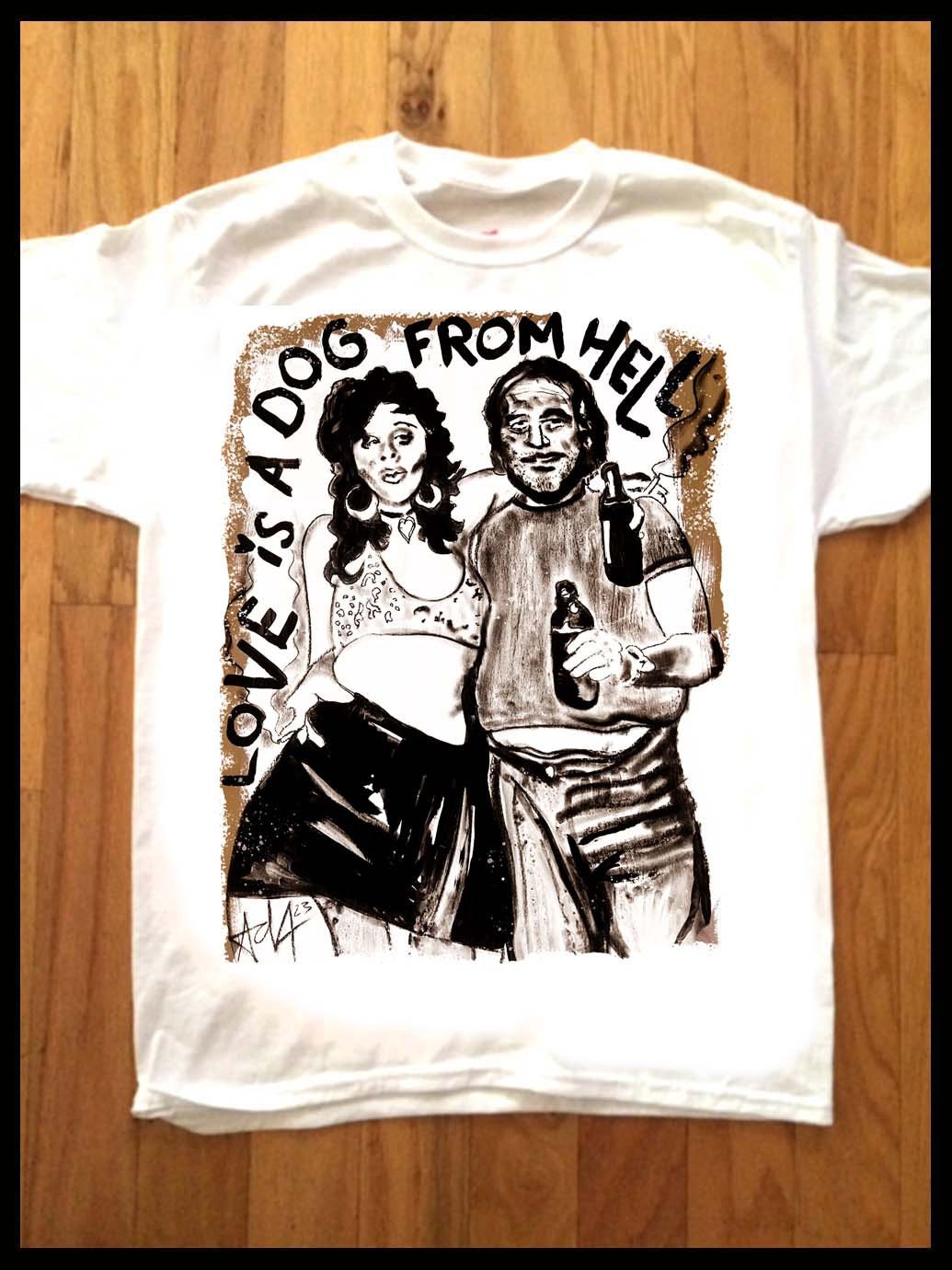 CHARLES BUKOWSKI Custom Printed T-Shirt door kunstenaar Adam T. Poëzie Literatuur Boek Proza Los Angeles 80s 70s Pop Art Hollywood
