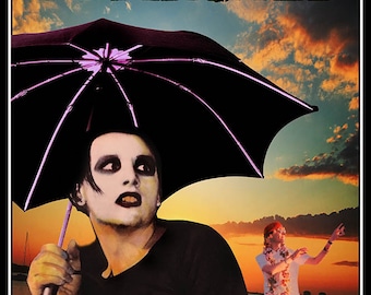 THE DAMNED rare signed gig poster by artist Adam Turkel - Florida Punk Rock 40th Anniversary Tour STIFF Records