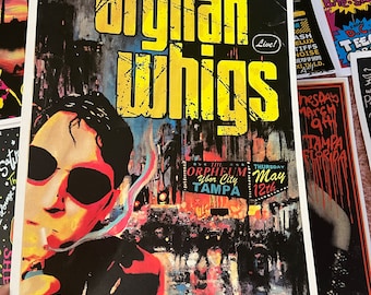 The AFGHAN WHIGS rare signed and numbered gig poster by Adam Turkel Tampa Grunge 90s Greg Dulli Sub Pop