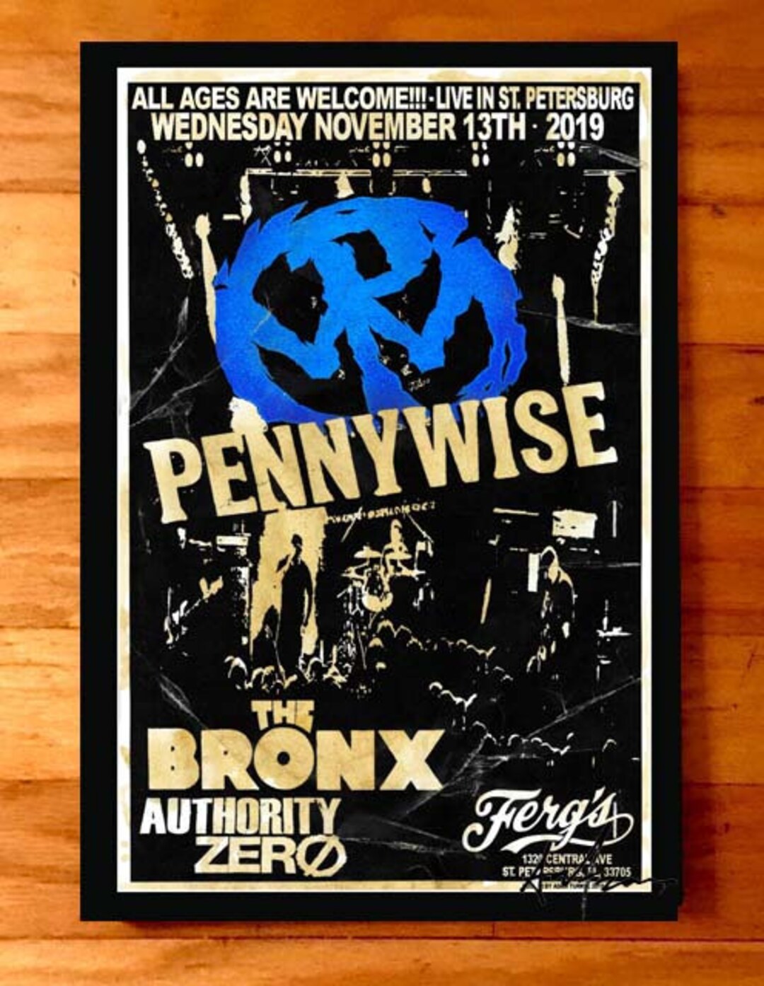 PENNYWISE the Bronx Authority Zero Rare Signed Gig Poster by