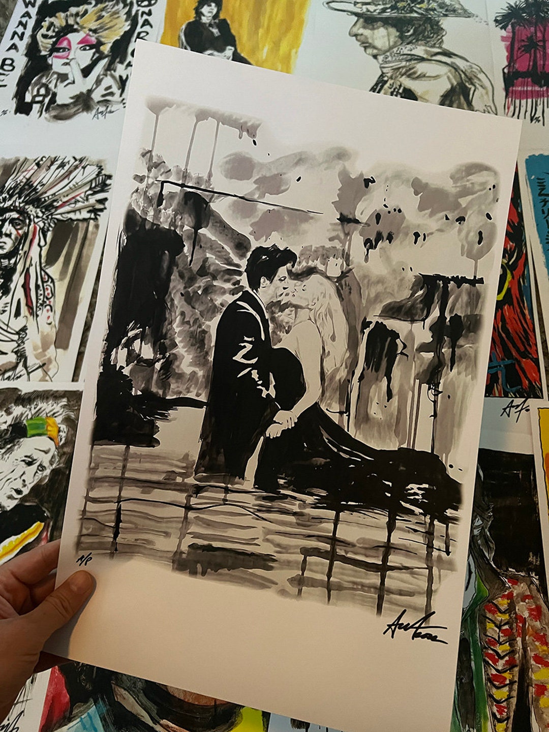 FELLINI La Dolce Vita Painting Signed Art Print Adam Turkel Fine Art ...