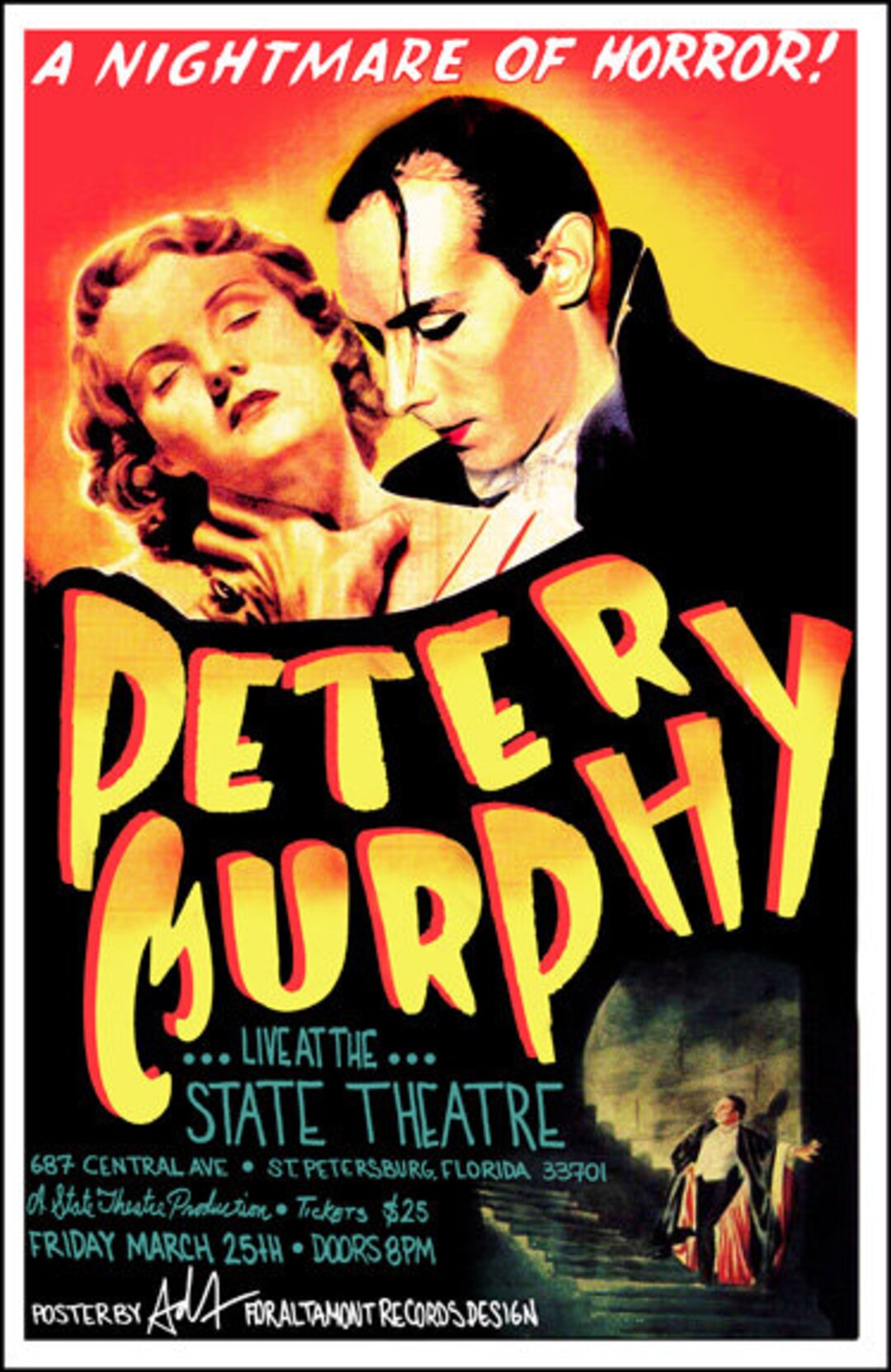 PETER MURPHY raro poster del concerto firmato dall'artista Adam