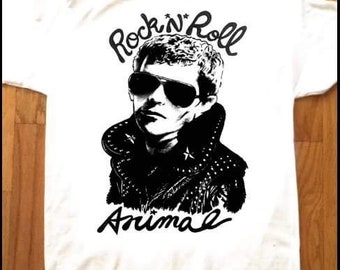 LOU REED Rock N Roll Animal T-Shirt by Adam Turkel Velvet Underground PUNK Glam New York Pop Art Limited Edition