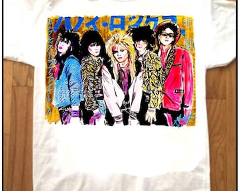 HANOI ROCKS Custom Printed T-shirt by Pop Artist Adam T 80s JAPAN