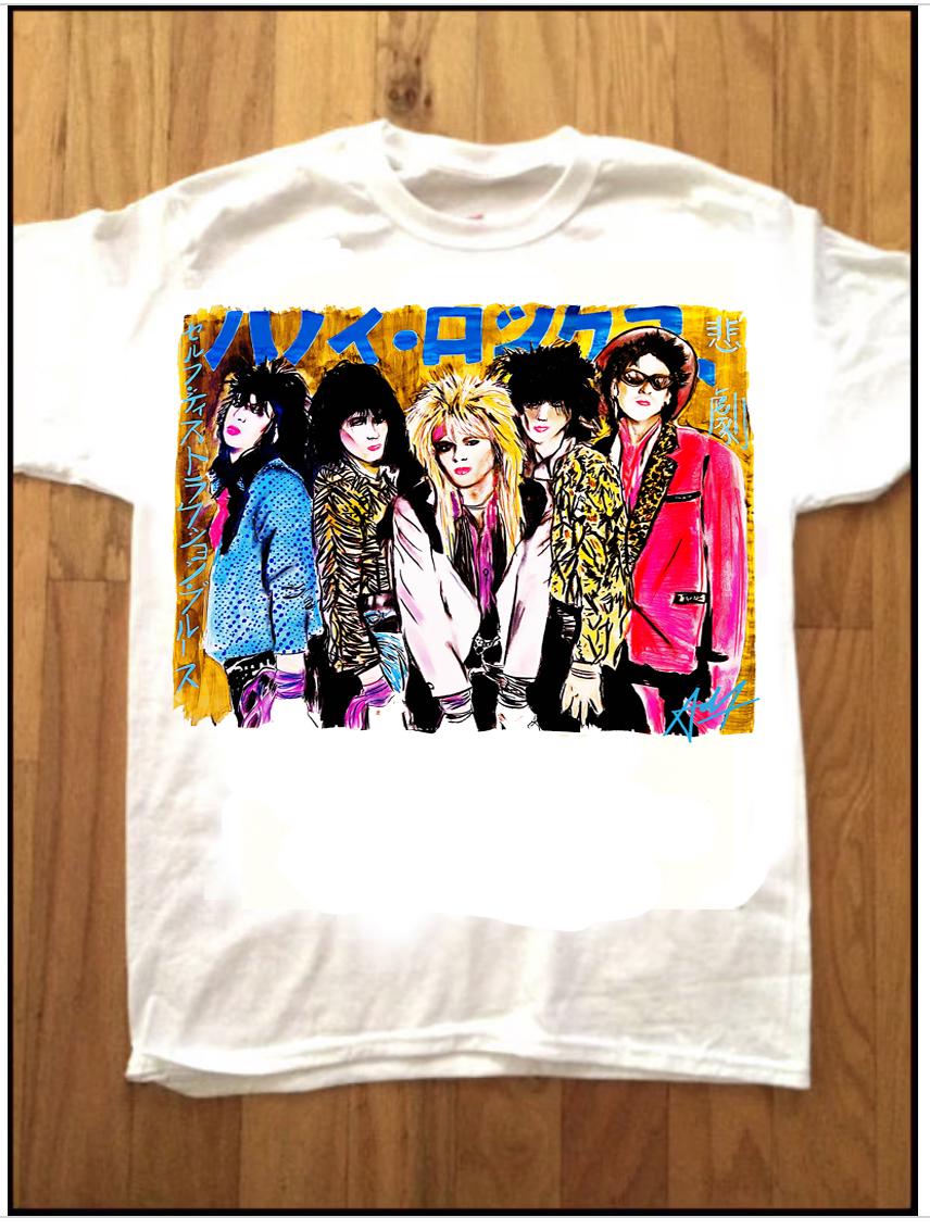 HANOI ROCKS Custom Printed T-shirt by Pop Artist Adam T 80s JAPAN