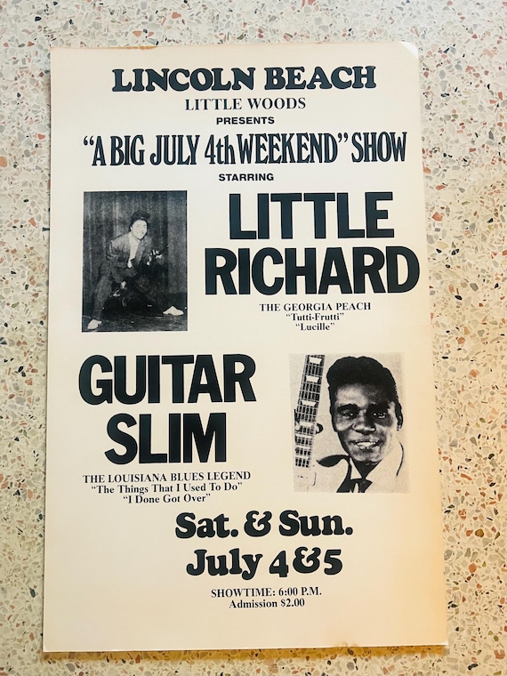 LITTLE RICHARD Guitar Slim Rare Vintage Cardstock Poster New