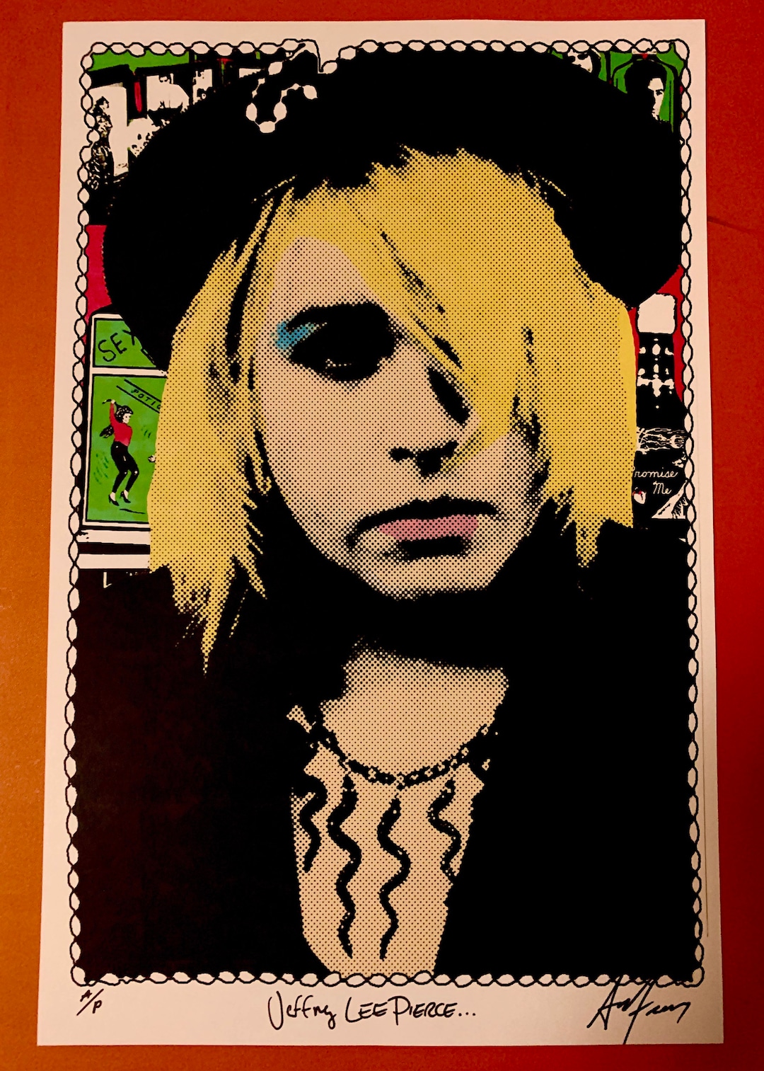 Jeffrey Lee Pierce The Gun Club seltener signierter nummerierter Kunstdruck von Adam Turkel Glam
