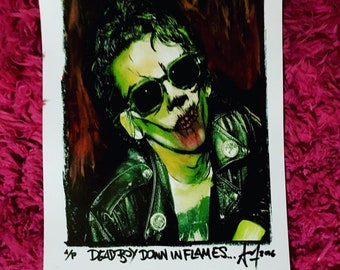 STIV BATORS rara firma numerada Skull Art impresión por Adam Turkel Dead Boys Punk Rock Lords Of The New Church Glam Poster