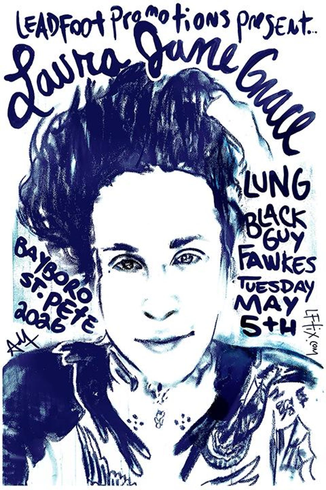 LAURA JANE GRACE Gig Poster by Adam Turkel Signed Art Print Concert ...