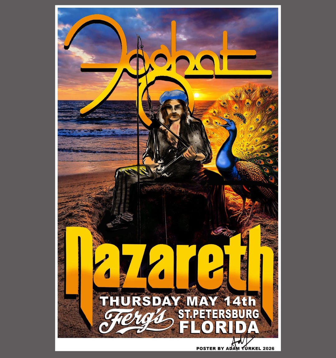 FOGHAT & NAZARETH Florida Gig Poster by Adam Turkel Art Print Concert ...