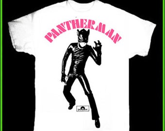 Pantherman T-Shirt! Glam Rock Bubblegum Boot Boy Junkshop Velvet Tinmine 45 Punk Glitter 70s