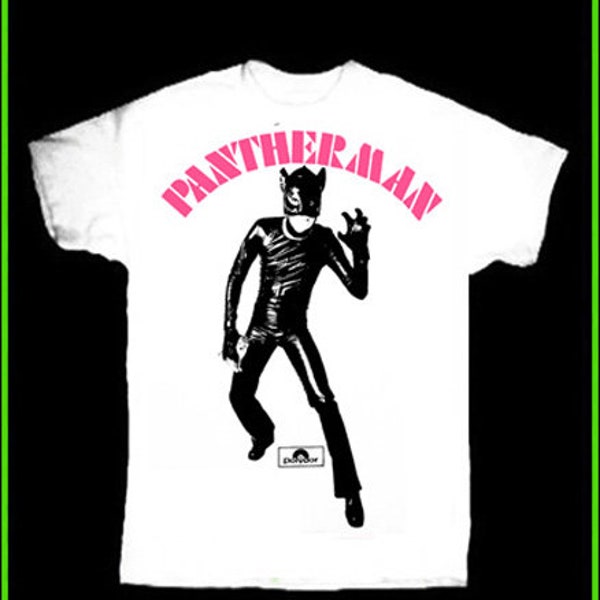 Pantherman T-Shirt! Glam Rock Bubblegum Boot Boy Junkshop Velvet Tinmine 45 Punk Glitter 70s