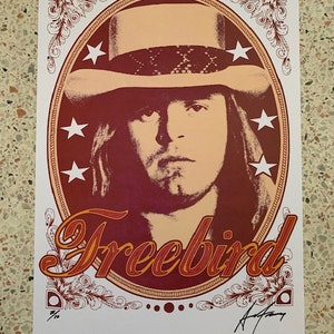 LYNYRD SKYNYRD Ronnie Van Zandt rare signed numbered Art print by Adam Turkel 2004 Pop Art Southern Rock Classic Rock