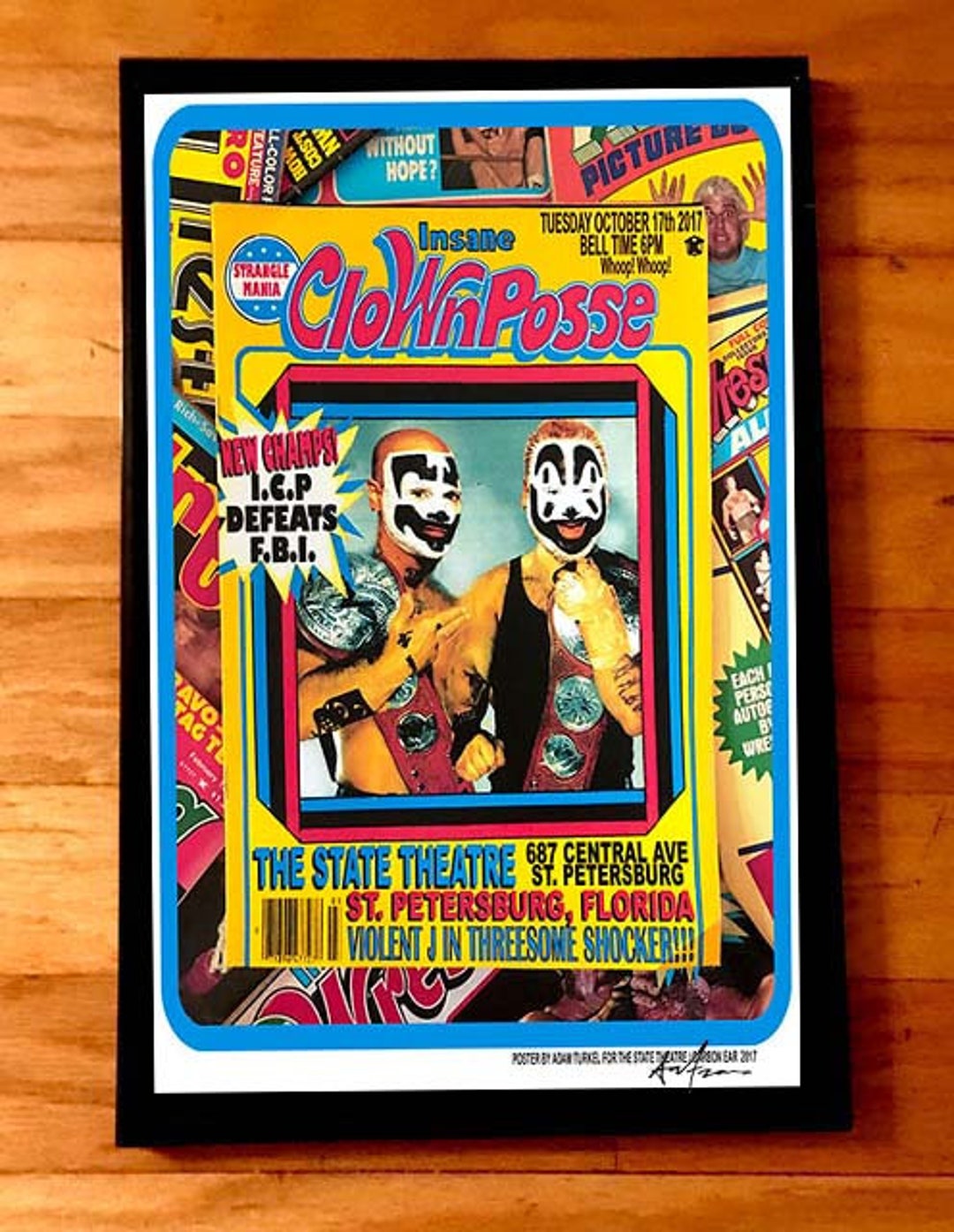 INSANE CLOWN POSSE Rare Signed Gig Poster by Artist Adam Turkel