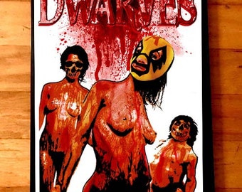 THE DWARVES rare signed gig poster by artist Adam Turkel - Florida Punk Rock Richie Ramone RAMONES Blag Dahlia Sub Pop