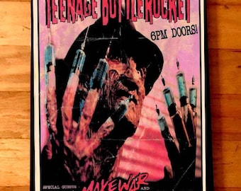 TEENAGE BOTTLEROCKET signed gig poster Adam Turkel St Pete Make War Florida Punk Rock Skater Freddy Kruger Nightmare On Elm Street cnn abc