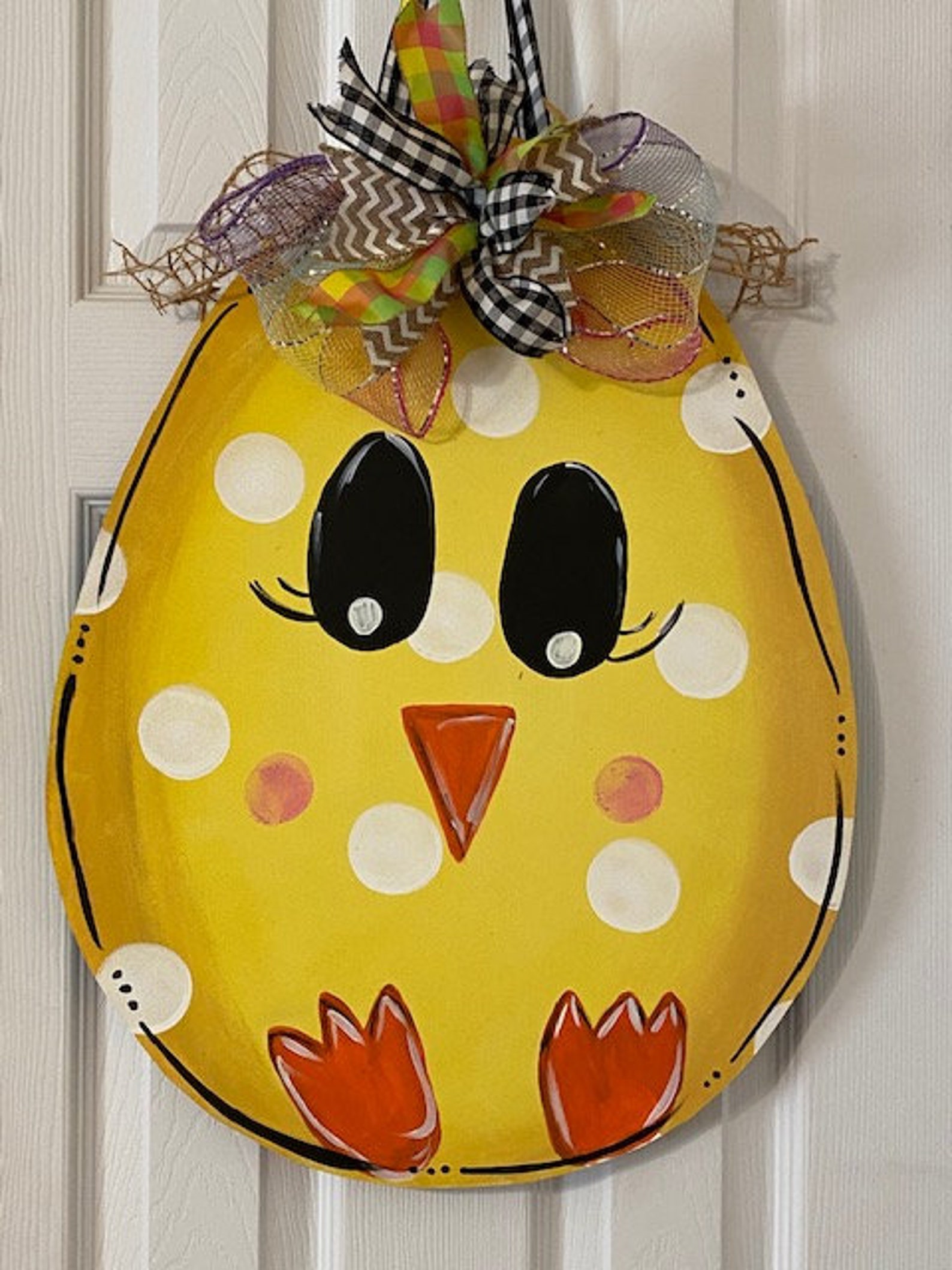 Easter egg door hanger Easter door hanger Chick door hanger Etsy
