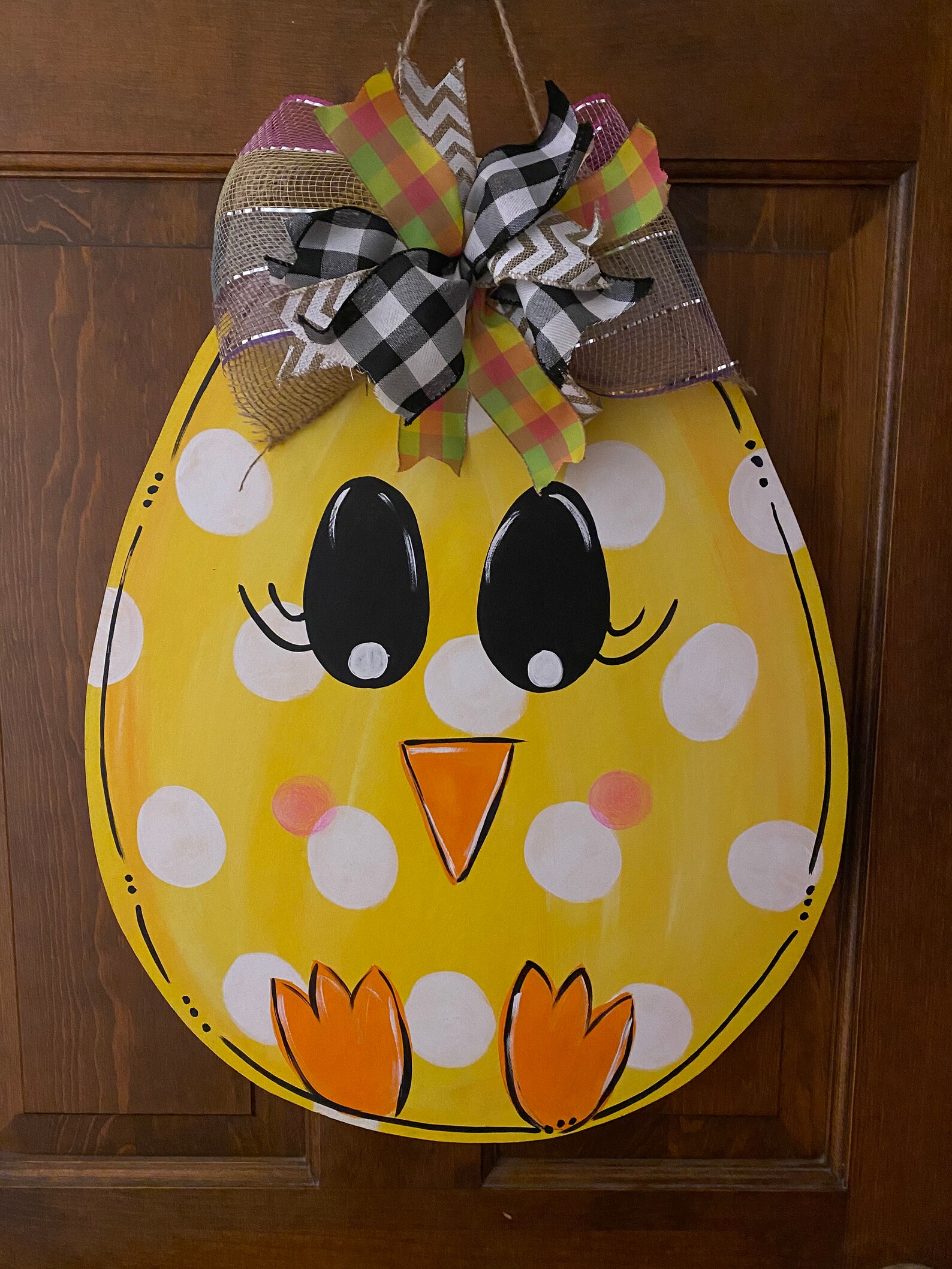 Easter egg door hanger Easter door hanger Chick door hanger Etsy
