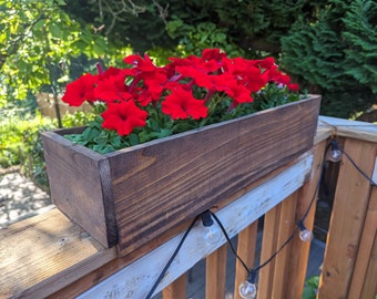 Deck Railing Planter with No Effort Mounting, Cedar Handmade Planter