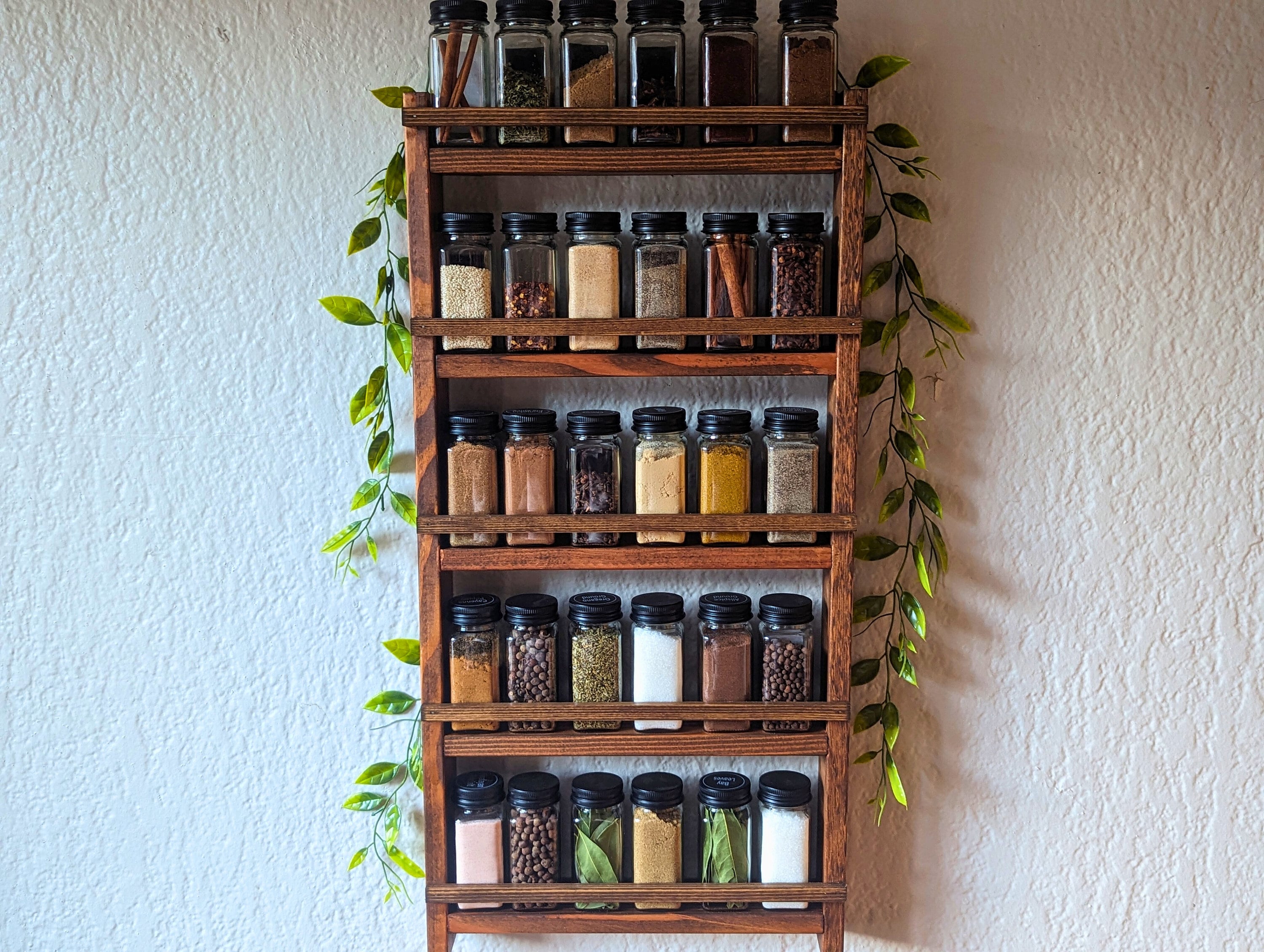 Large 5 tier Spice Rack for Kitchen Wall Mounted Etsy
