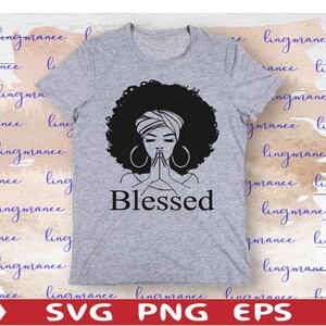 Black Woman Praying SVG PNG Clipart image 4