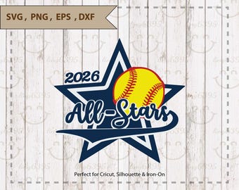 All Stars Softball 2026 SVG: Team Vector Clipart (Digital File)