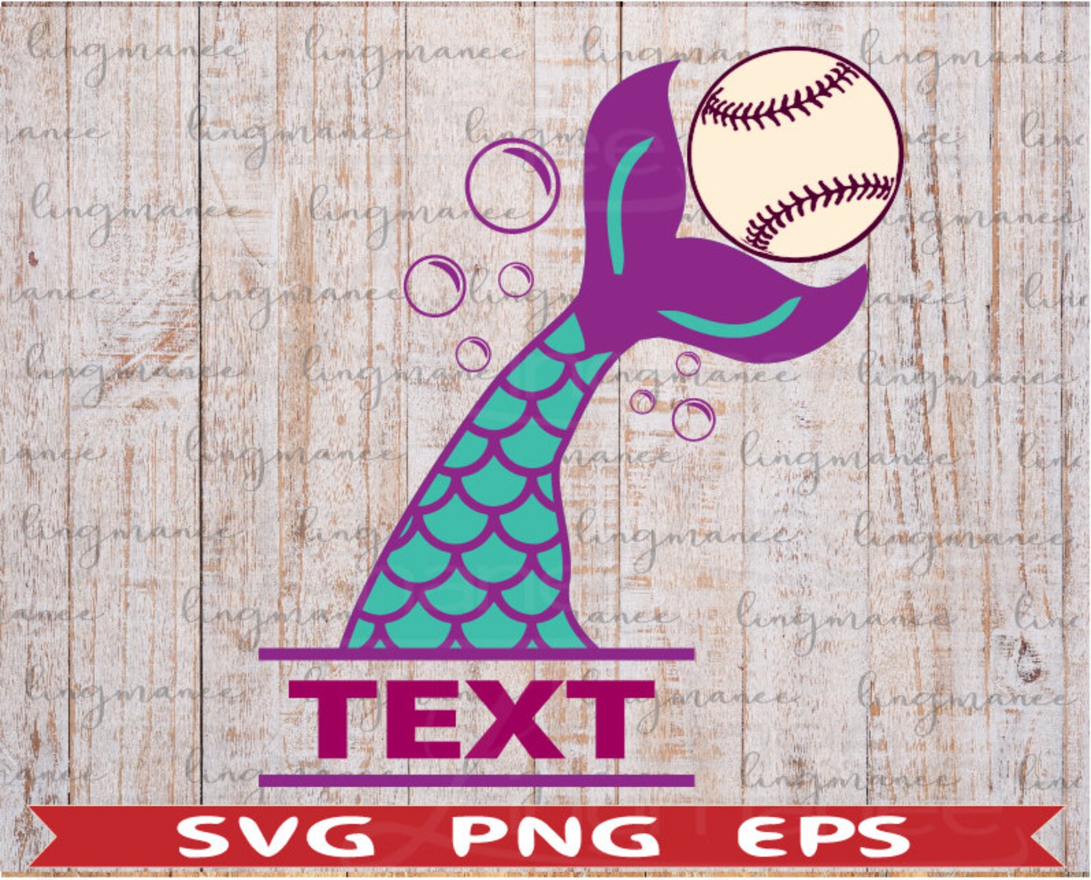 Download Mermaid Tail With A BaseBall Svg . Monogram Svg. Mermaid ...