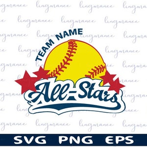 All Stars Softball svg  , All Stars svg, Softball svg. Softball team . Vector ,  Cricut Cut File Clipart Png Eps Svg