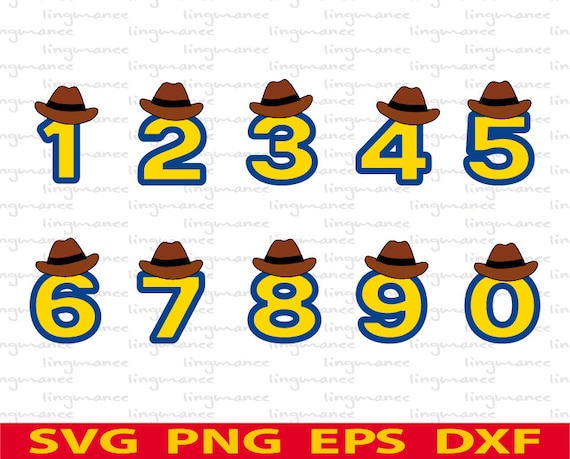 Download Toy Story inspired. Numbers Svg. Cowboy hat Birthday | Etsy