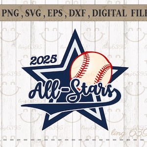 All Stars Baseball-svg, 2025, All Stars-svg, honkbal-svg. Honkbalteam. Vector, Cricut Cut-bestand Clipart Png Eps Svg