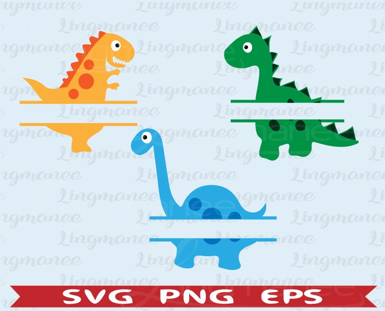 Dinosaurs Monogram Svg. Dinosaur name svg. Cute Dinosaurs | Etsy