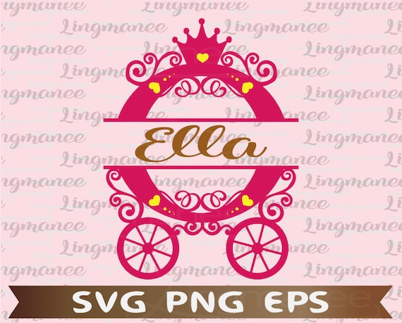 Princess Monogram Svg Princess Carriage Monogram Svg Etsy