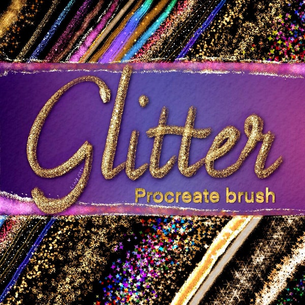 Procreate Glitter Brushes, Sparkle Brush, Shimmer Brush, Lettering Brush