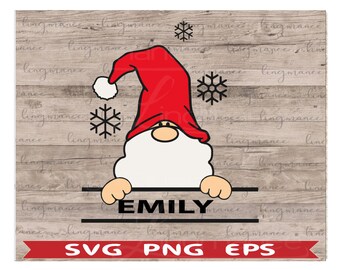 Gnome  Svg.  Christmas monogram frame Svg. Frame , Monogram Svg.  Digital file for Cricut . Clipart Png  Eps  Svg