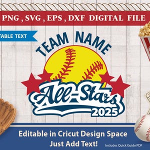 All Stars Softbal Svg, All Stars 2025 Svg, softbal Svg, softbalteam, Vector, Cricut Cut bestand Clipart Png Eps Svg Dxf