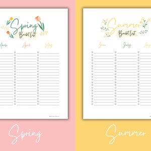 Seasonal Bucket Lists by Month: Printable PDF (US Letter) - Etsy