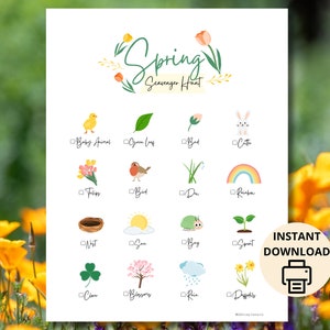 Búsqueda del tesoro de primavera / Naturaleza / Descarga instantánea / PDF / Tamaño carta (8,5" x 11") / Impresión en casa