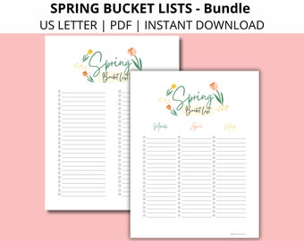 Spring Bucket List Bundle | Printable PDF (US Letter)