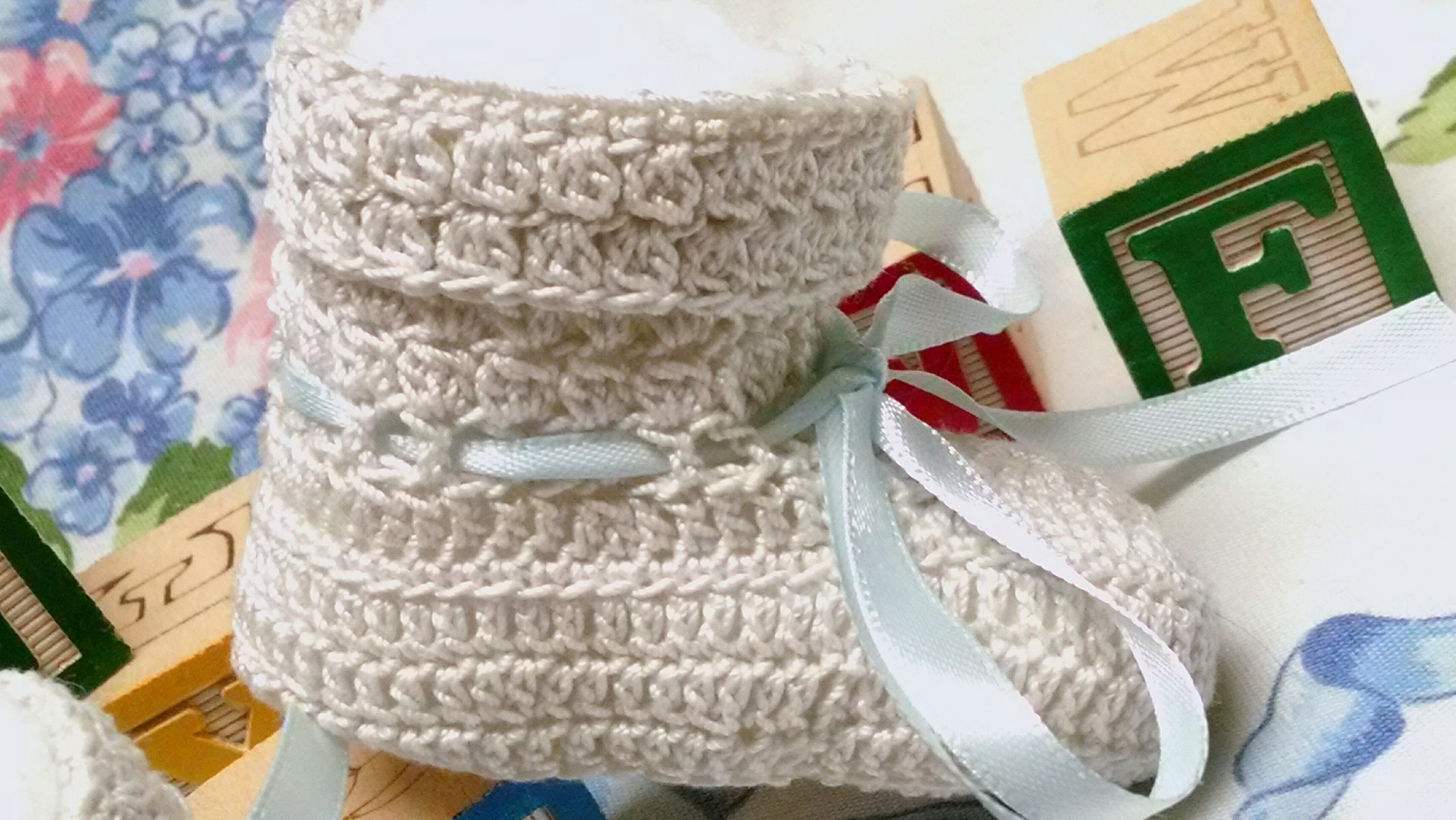 Antiker weißer Faden Original Cluster Manschette Blaues Band | Etsy