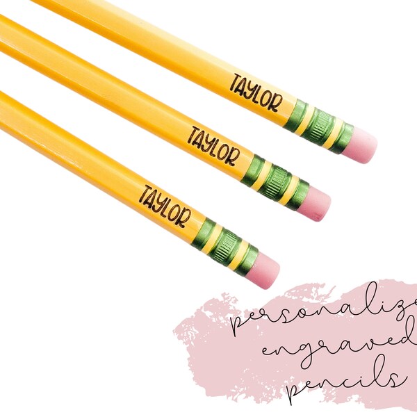 Personalized Original Number 2 Pastel Pencil Set | Personalized Number 2 Pencil Set for Back to School, Teachers, Gift for the Classroom