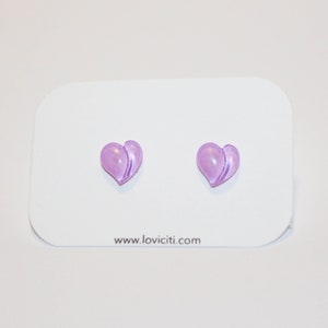 Dainty Heart Stud Earrings | Cute Pastel Hearts | Metal Free | Hypoallergenic Jewelry | Plastic Posts | Valentine Gift | Little Girl Gift