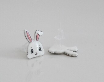 Hypoallergenic Bunny Stud Earrings | Metal-Free Easter Jewelry