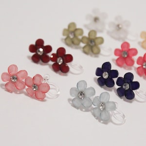 Cute Rounded Flower Petal Clip On Earrings | Non Pierced Earrings | Invisible Clip Ons | Metal Free | Hypoallergenic Jewelry