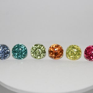 Clip On Metal Free Glitter Earrings | Multiple Colors Available | Non Metal Earrings | Invisible Clip On | Hypoallergenic for Sensitive Ears