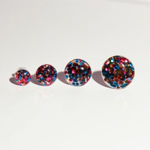 Colorful Confetti Stud Earrings | Metal Free | Party Confetti | Lightweight | Hypoallergenic Jewelry | Plastic Posts | Kids & Adults