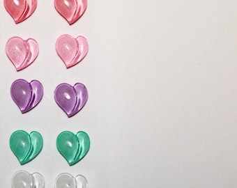 Clip On Heart Earrings | Non Pierced Earrings | Invisible Clip Ons | Metal Free | Hypoallergenic Jewelry | Little Girl Jewelry