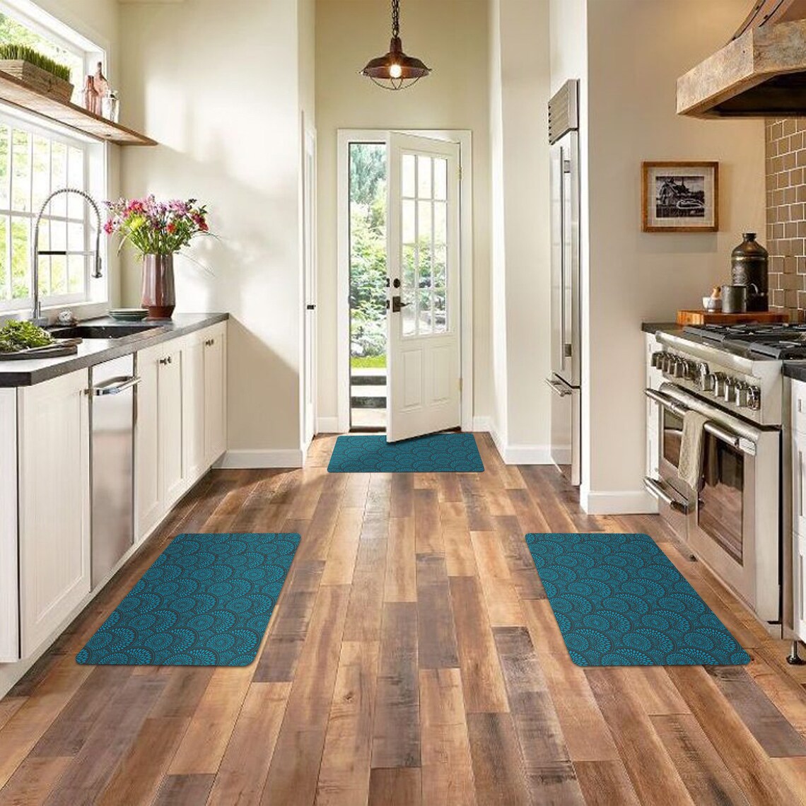 Floor Mat UltraThin Kitchen Rug with Rubber Backing 35x23 Etsy