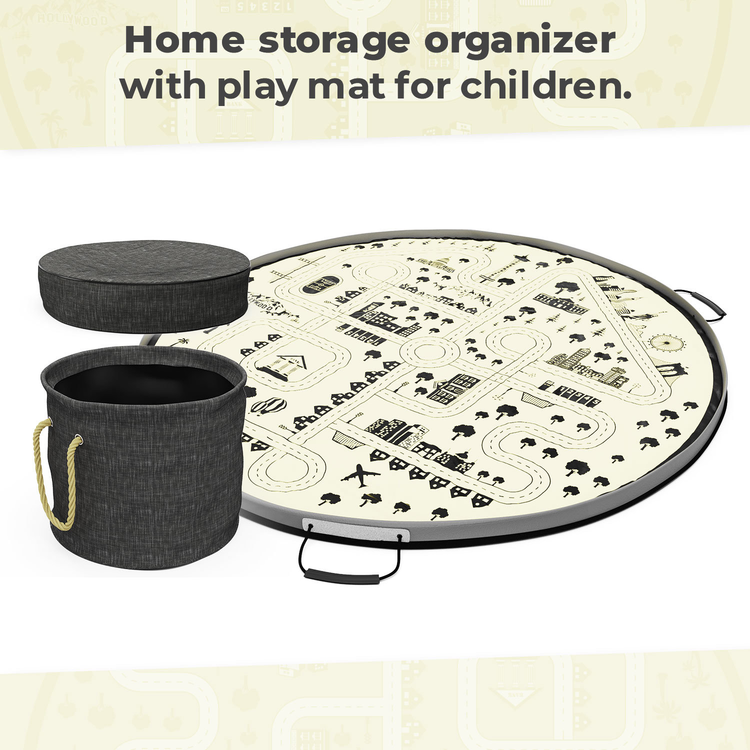 Pour and Play on Extra-Large Mat Details about   2-in-1 Toy Mat and Storage Bag 