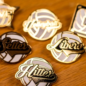 Volleyball Position/Captain Pins - Great for Letterman&#39;s Jackets or Backpacks!